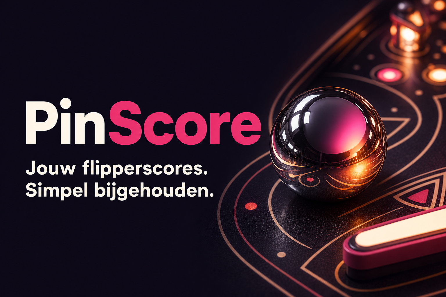PinScore-illustratie met een kleurrijke flipperkast